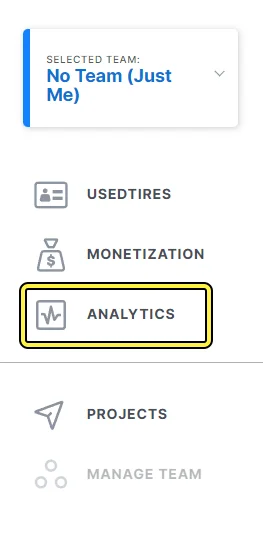 Click the Analytics icon to go to the Analytics dashboard.