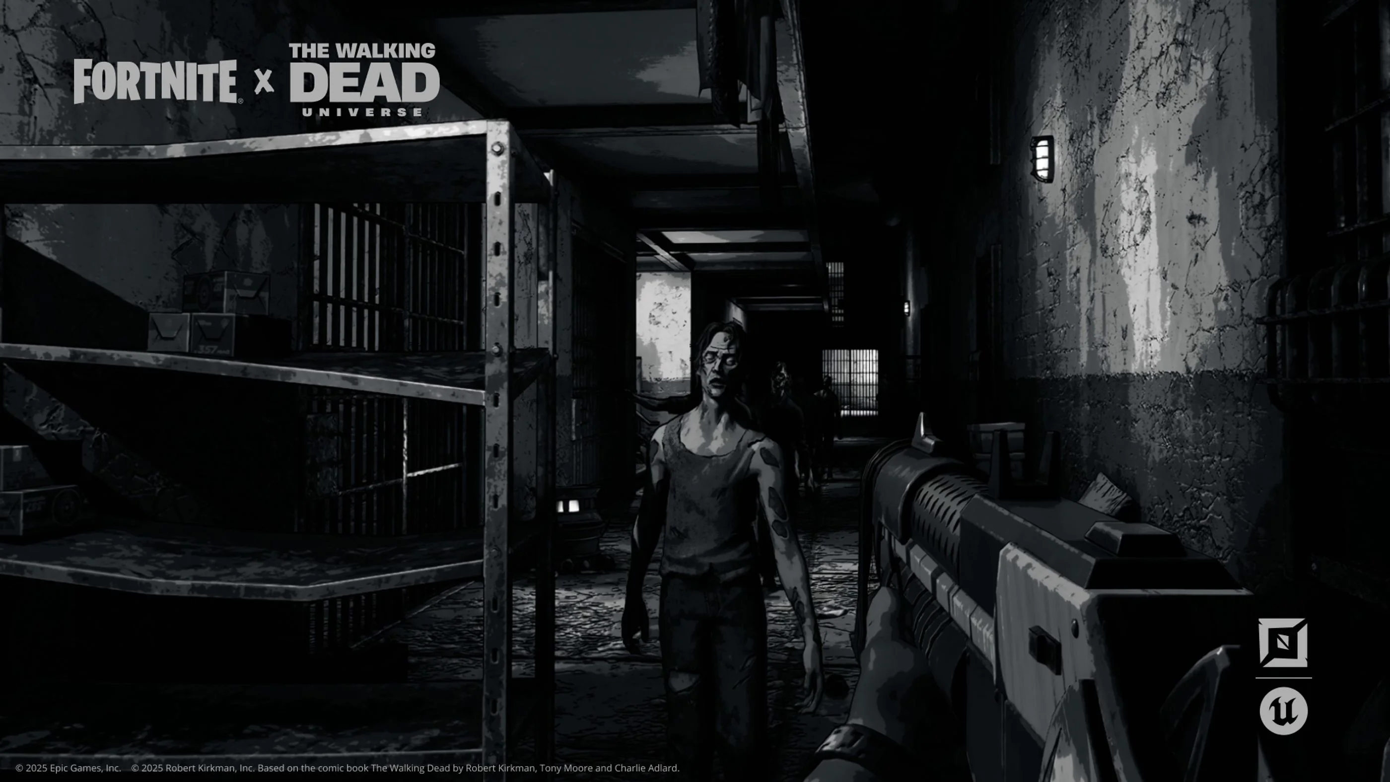 Screenshot of The Walking Dead Universe assets used in a Fortnite island