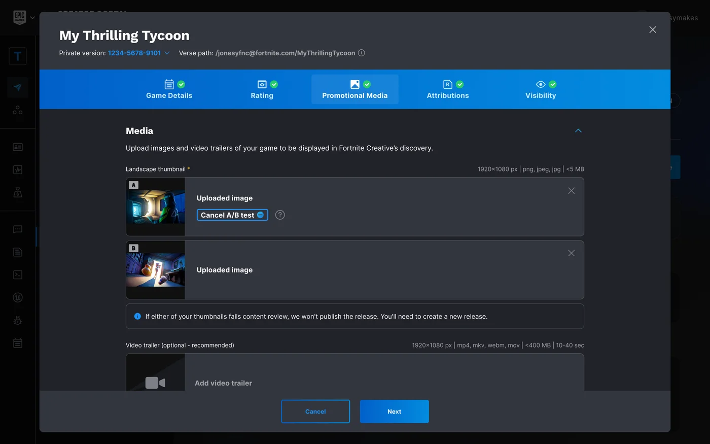 Upload two thumbnail images to see which one gets higher engagement for your island.