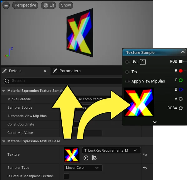 Add a badge texture sample to the node.