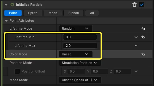 Initialize Particle settings.