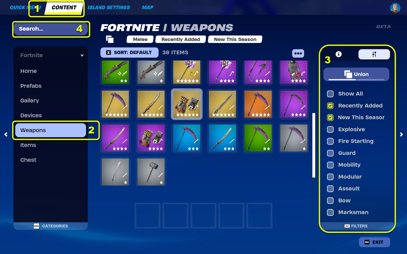 Finding the weapons in Creative content.
