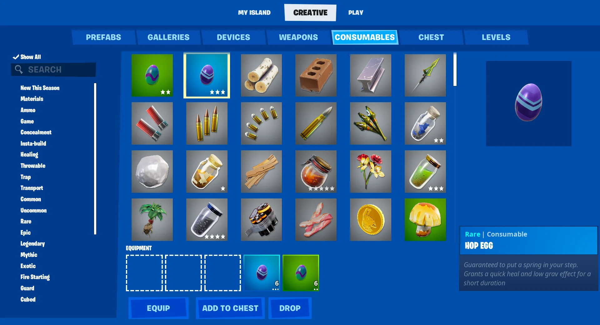 Finding Egg Consumables