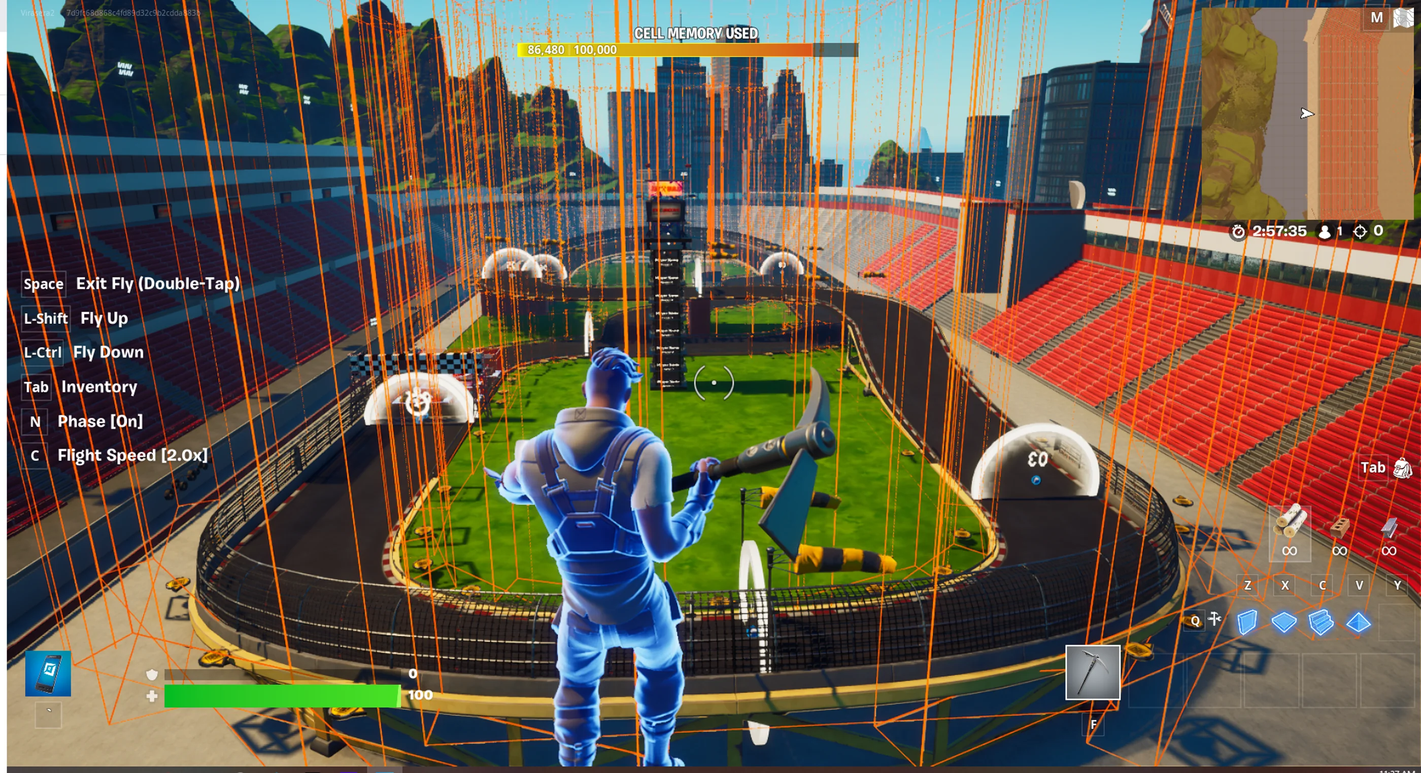 high level view of speedway race template in fly mode