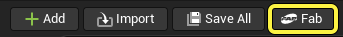 Fab can be opened from the Content Browser as well.