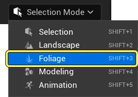 Select Foliage Mode from the dropdown menu.