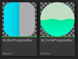 A progress bar in the shape of a rectangle (box) and circle.