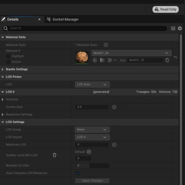 Read-Only Asset Editors