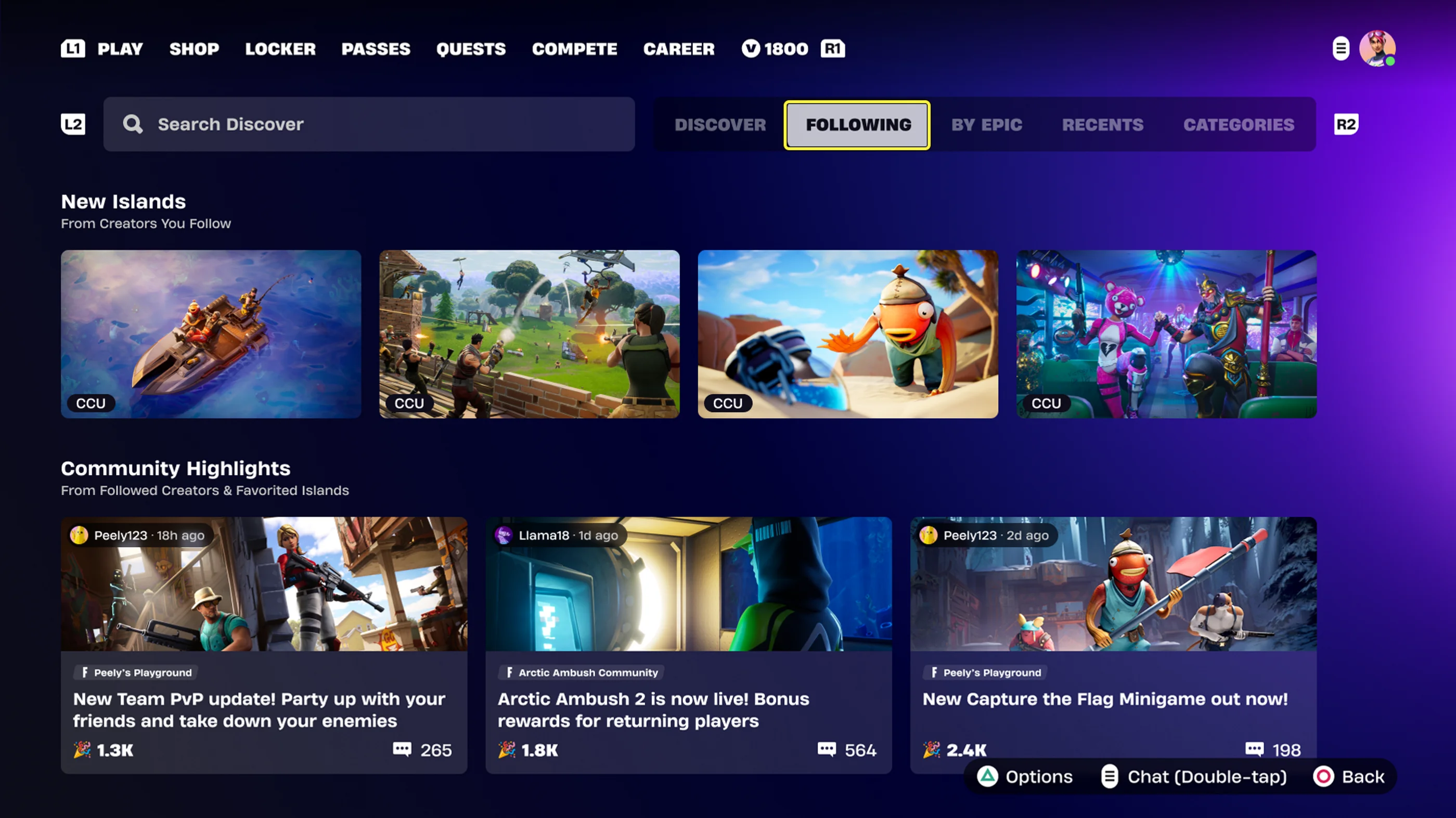 An example of posts on the Following window.