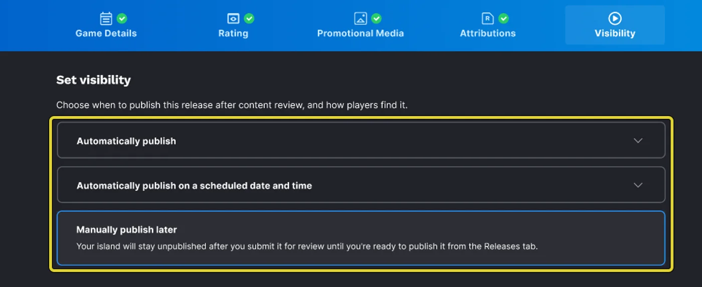 You can schedule the publish of your islands from the Visibility settings of the publish flow.
