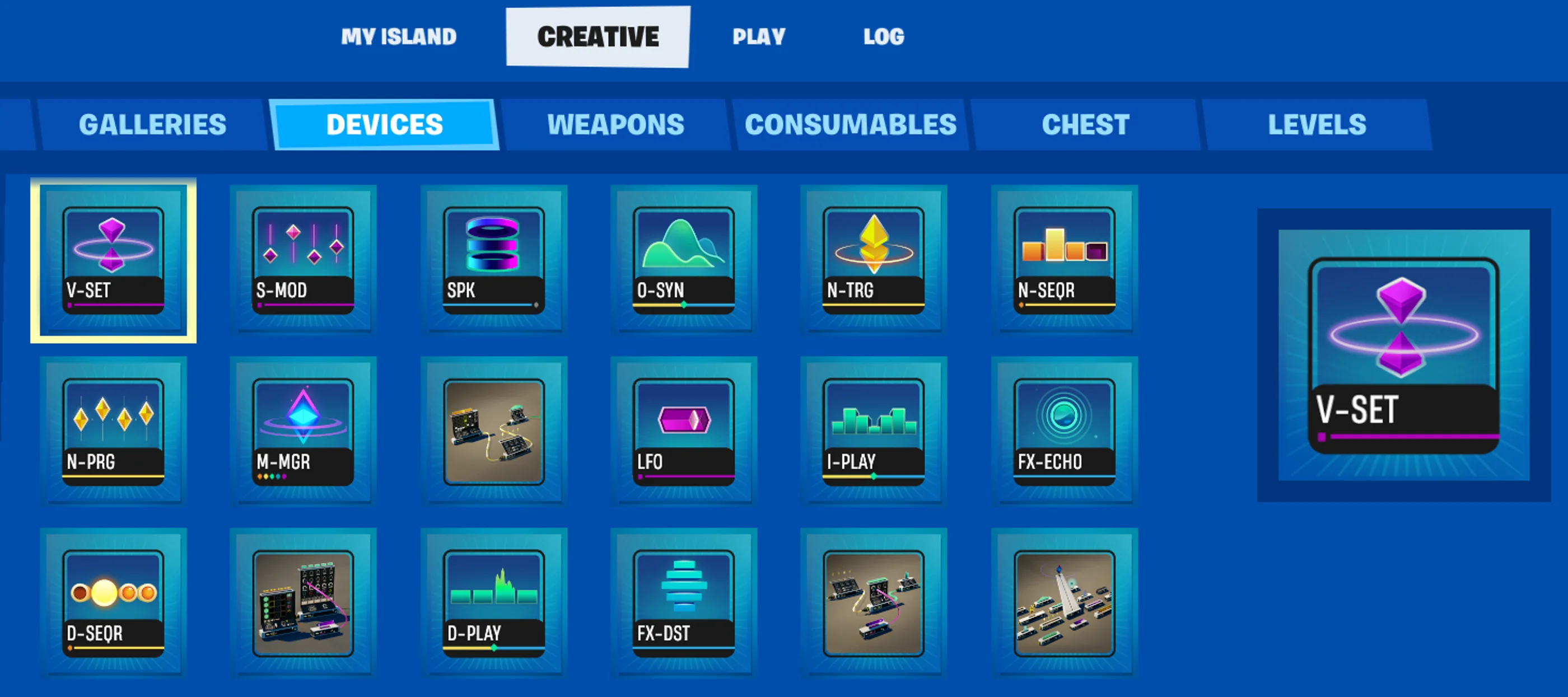 patchwork devices in the Creative inventory