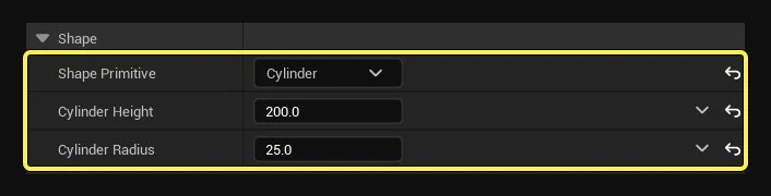 Use the values above to edit the Shape options.
