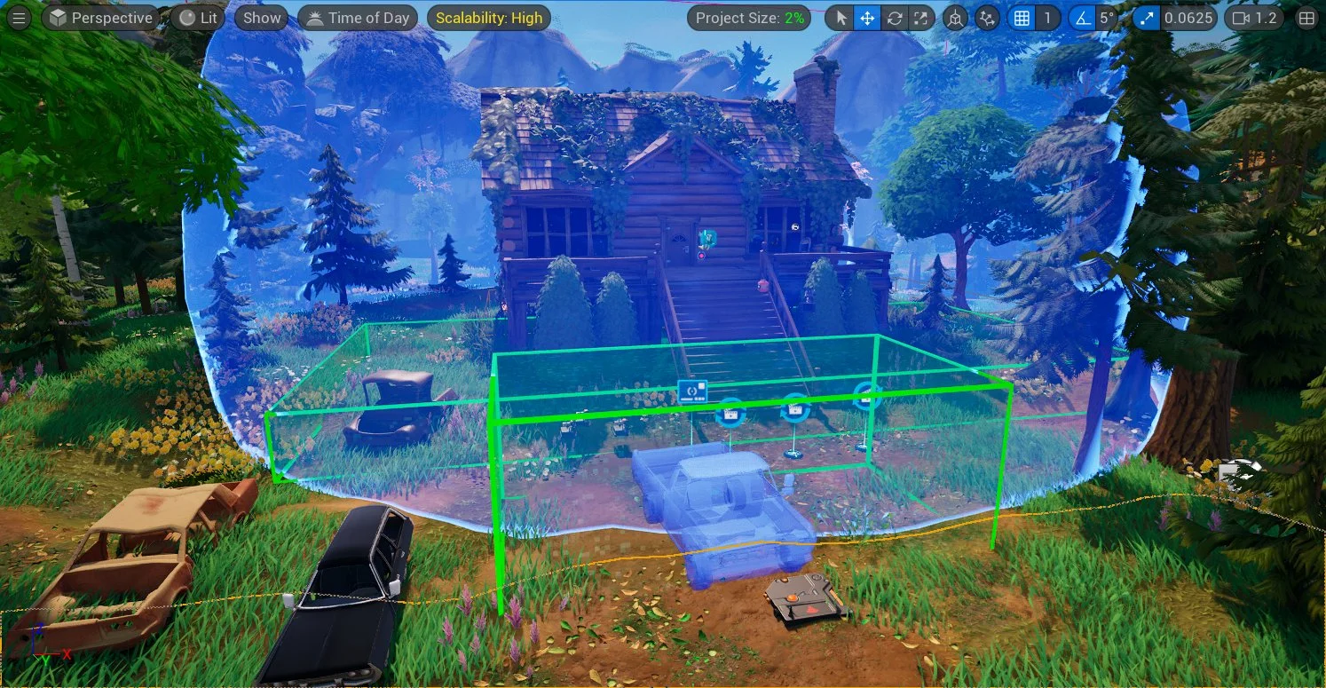 An example of how the devices are arranged outside the cabin.