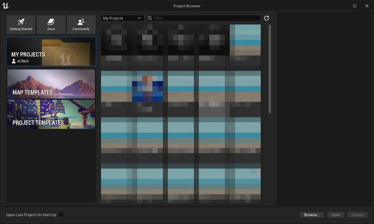 UEFN Projects window
