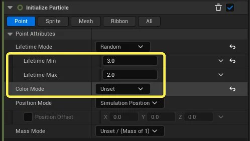 Initialize Particle settings.