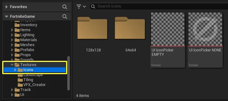 Find the icons under the Fortnite folders Textures > Icons.