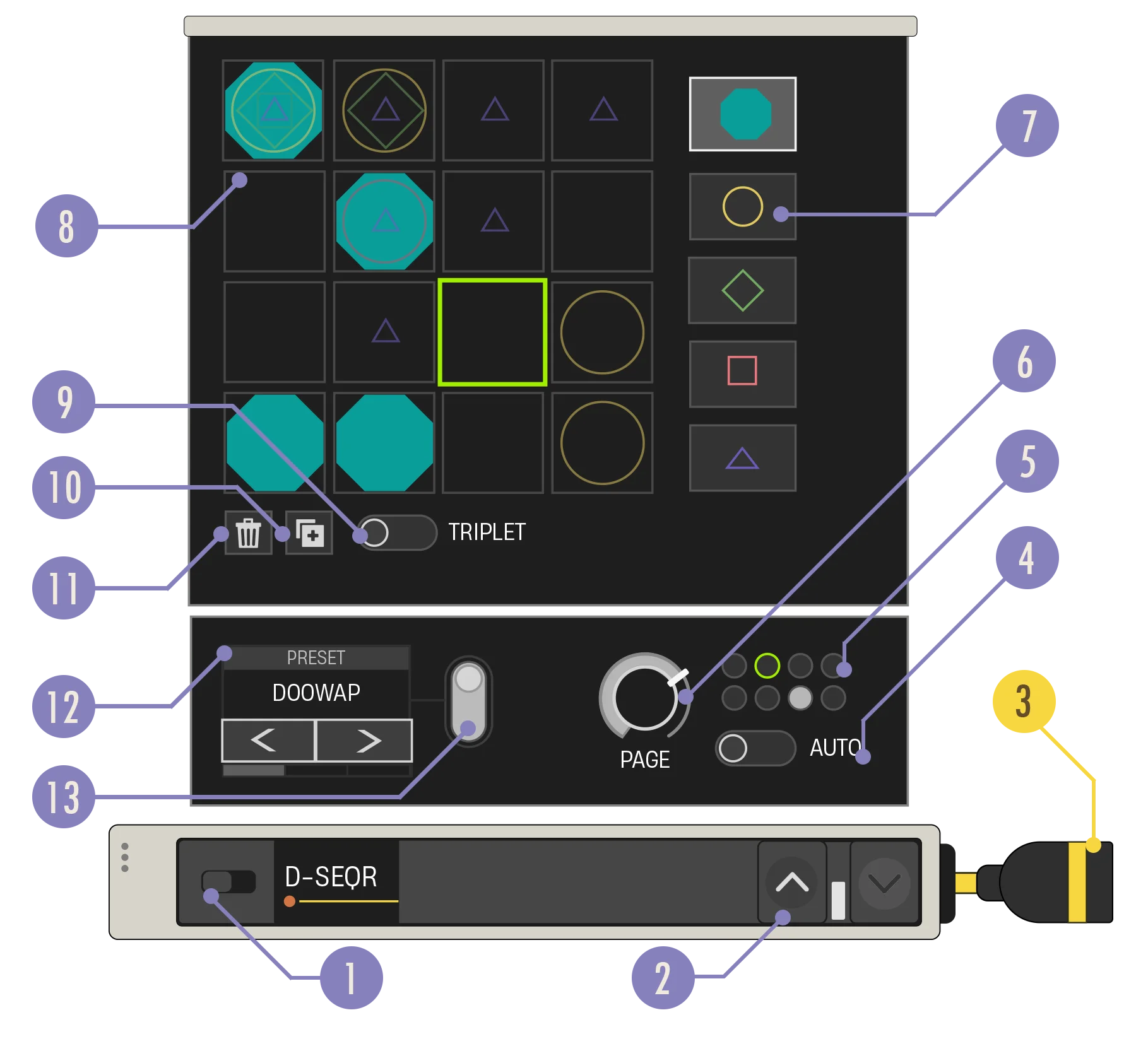 Drum Sequencer callouts
